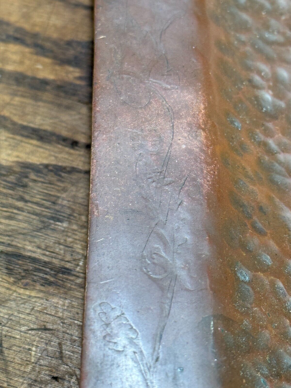 1900s Hammered Copper Arts & Crafts Tray
