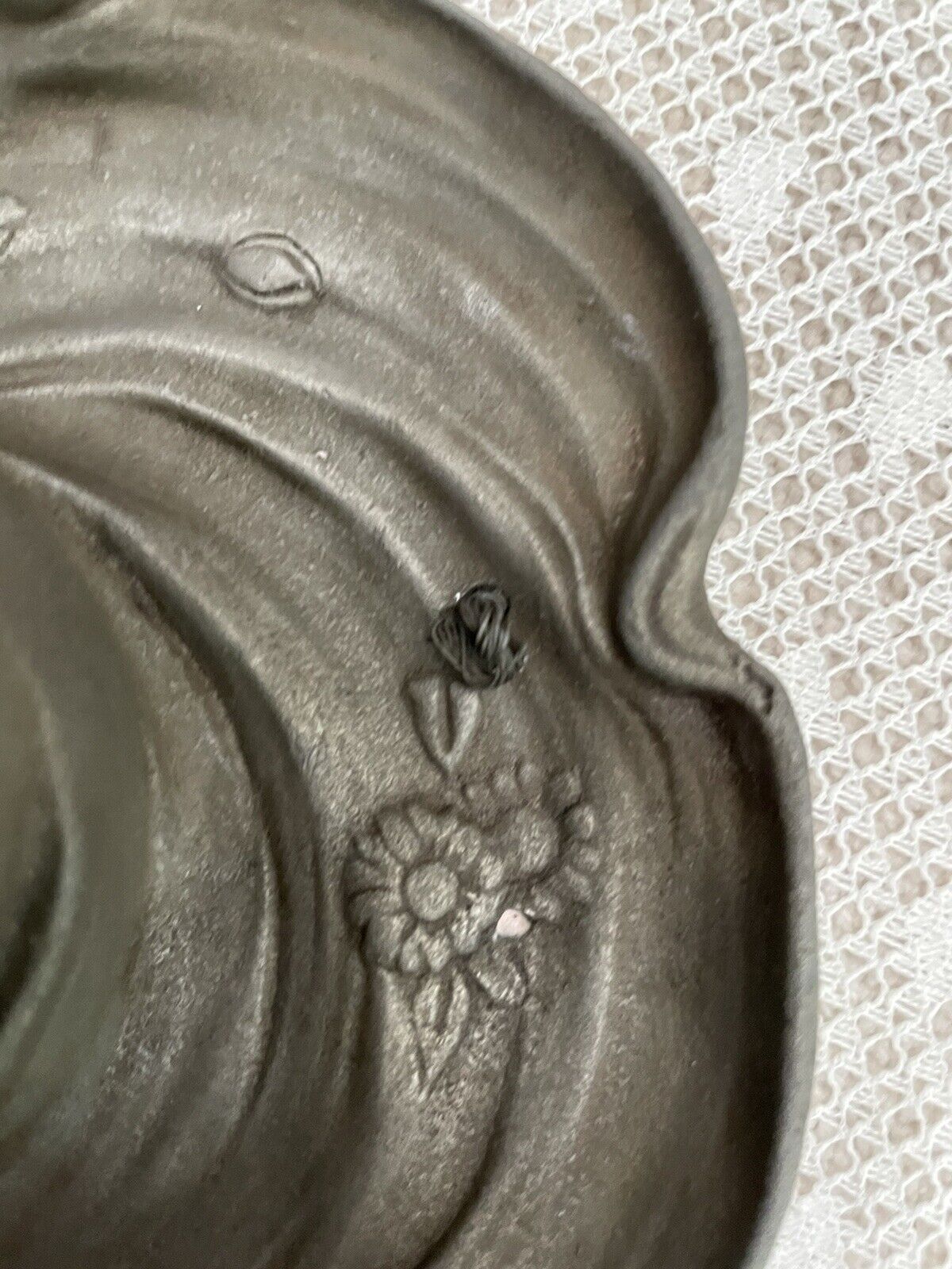 Art Nouveau Metal Dresser Tray with Elegant Figure