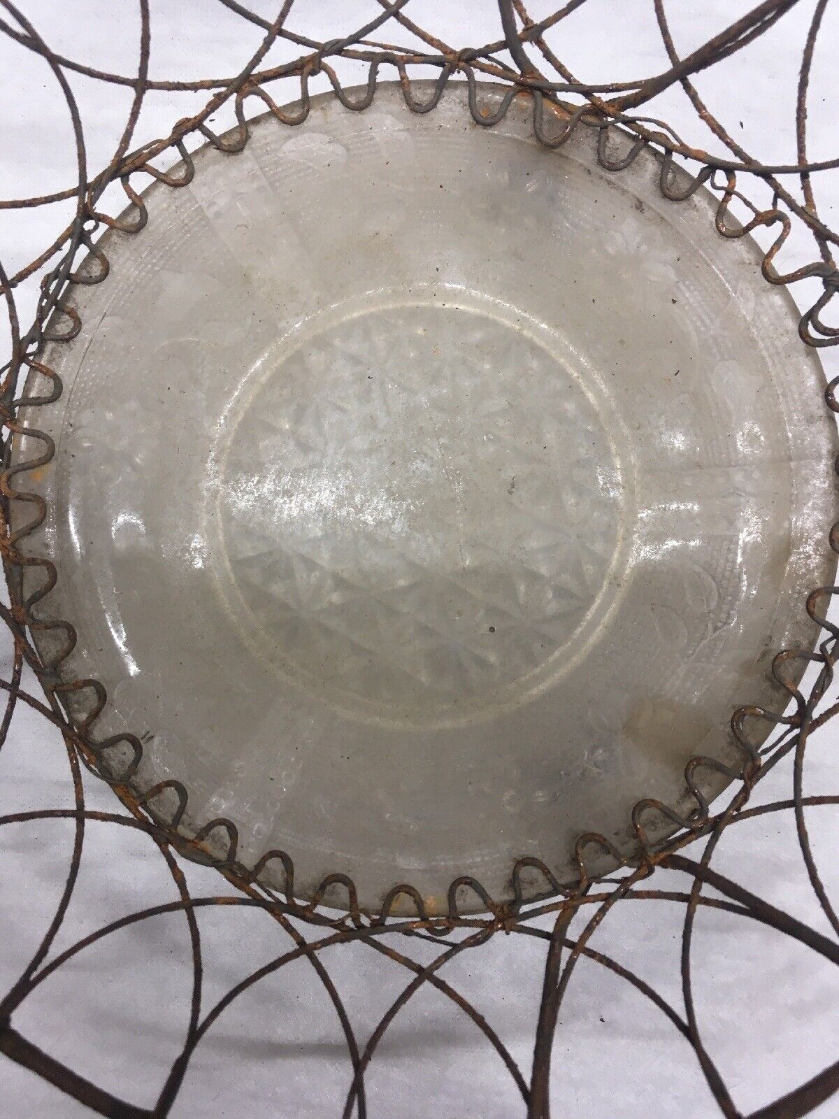 1800s Vintage Glass Trinket Tray Dish