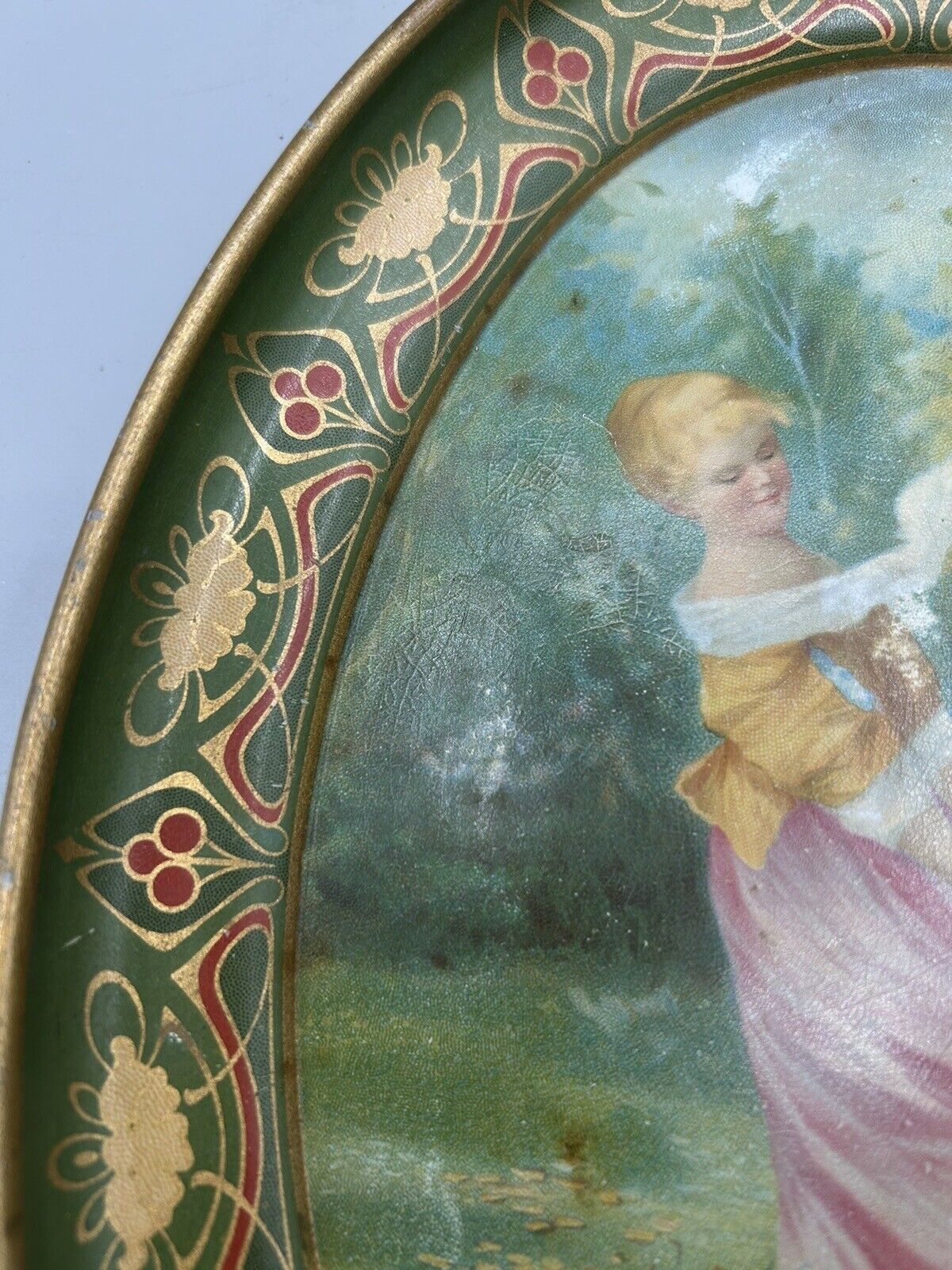 Art Nouveau Children's Tray, Early 1900s, 9.5" X 7