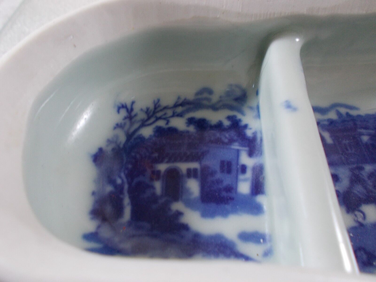 Victorian Flow Blue Ironstone Vanity Dish Tray