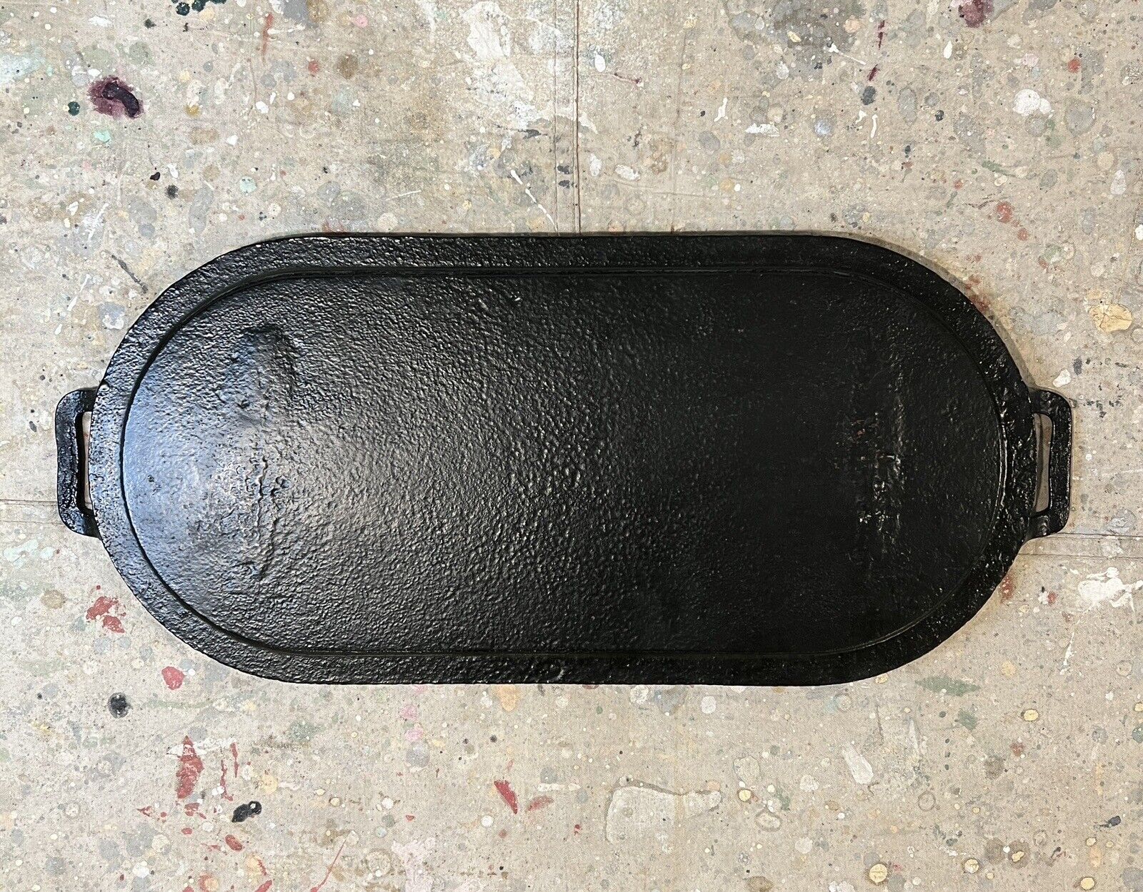 Antique Federal Cast Iron Serving Tray, Late 1800s