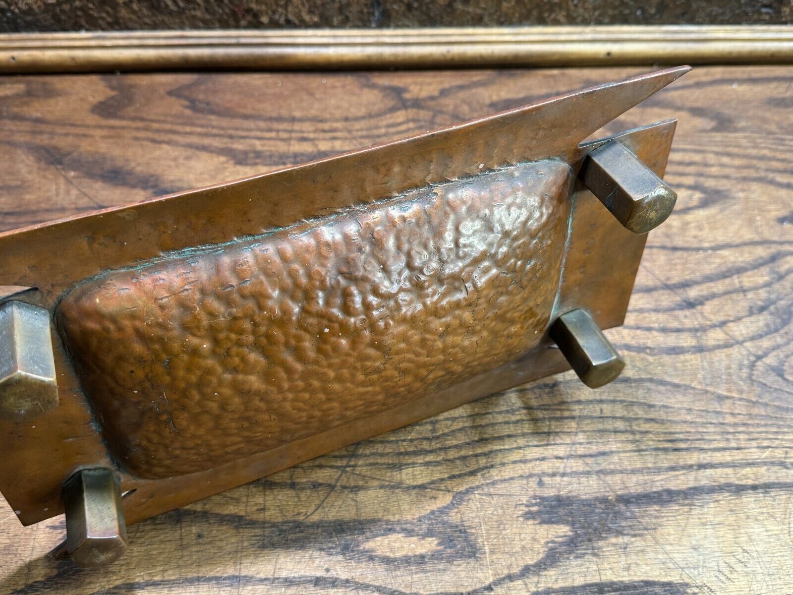 1900s Hammered Copper Arts & Crafts Tray