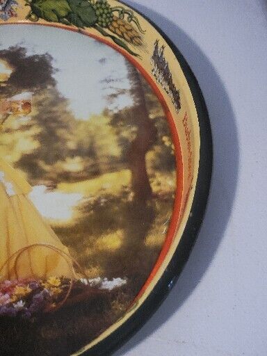 Vintage Budweiser Beer Tray with Woman in Yellow