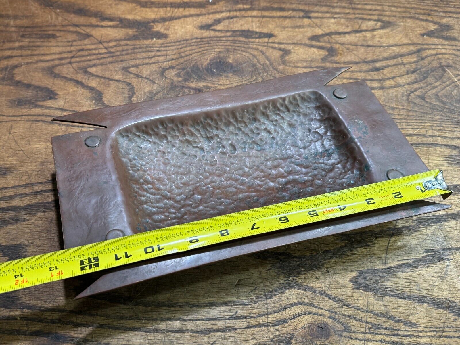 1900s Hammered Copper Arts & Crafts Tray