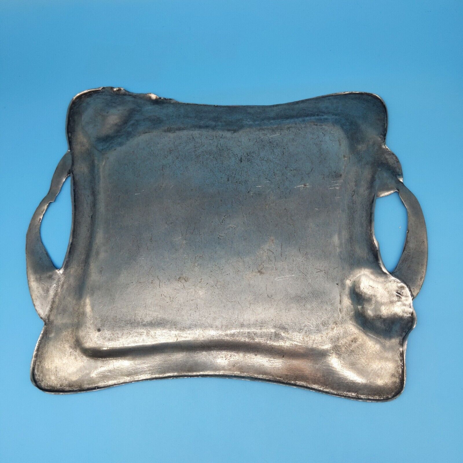 Art Nouveau Pewter Tray with Tulip Motif