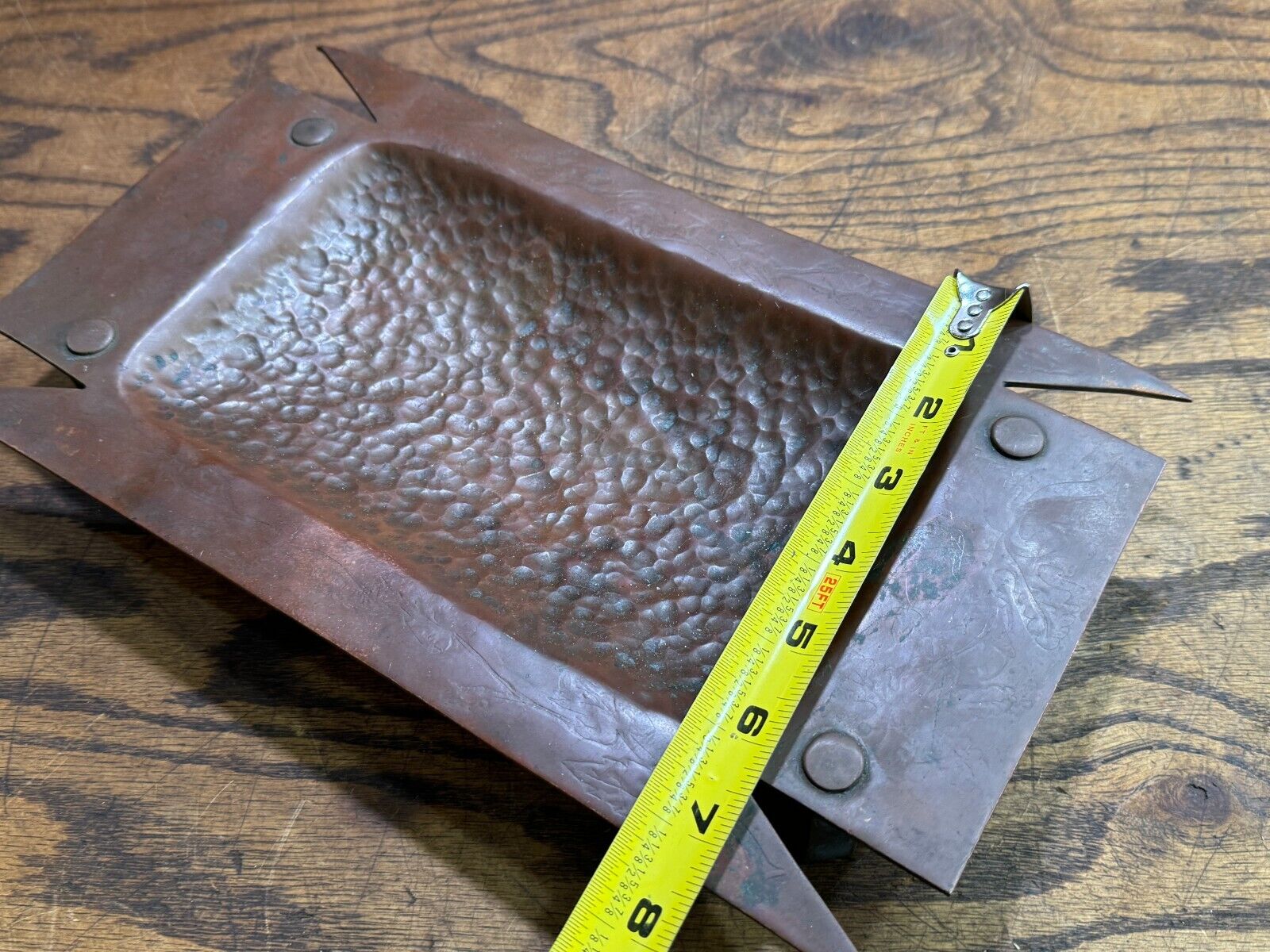 1900s Hammered Copper Arts & Crafts Tray