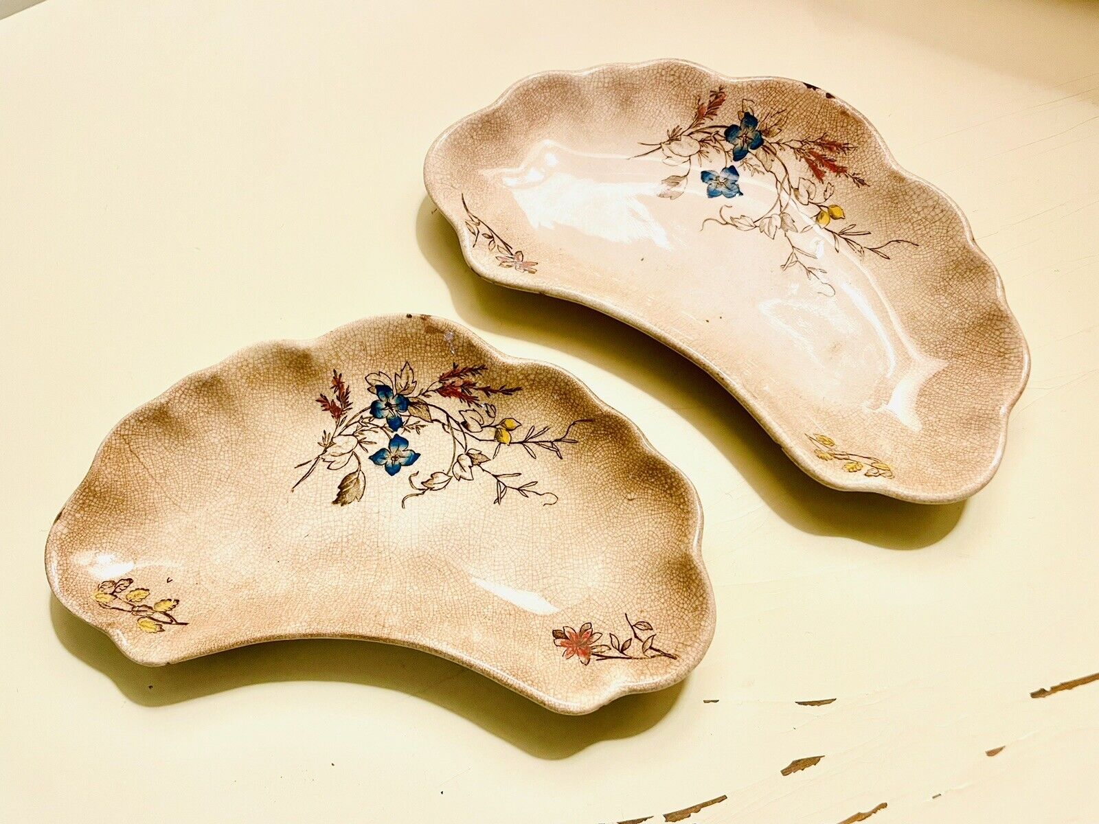 Pair of 1800s Brownfield & Sons Kidney Trays