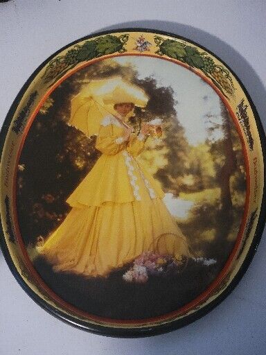 Vintage Budweiser Beer Tray with Woman in Yellow