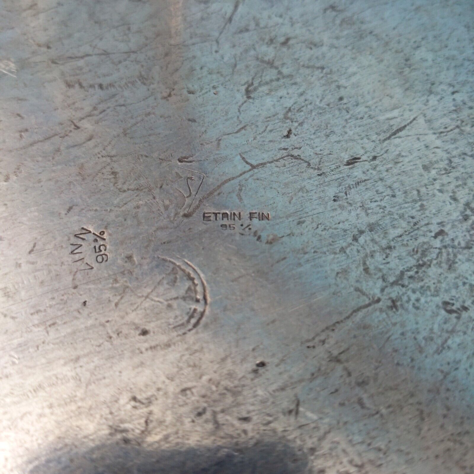 Art Nouveau Pewter Tray with Tulip Motif