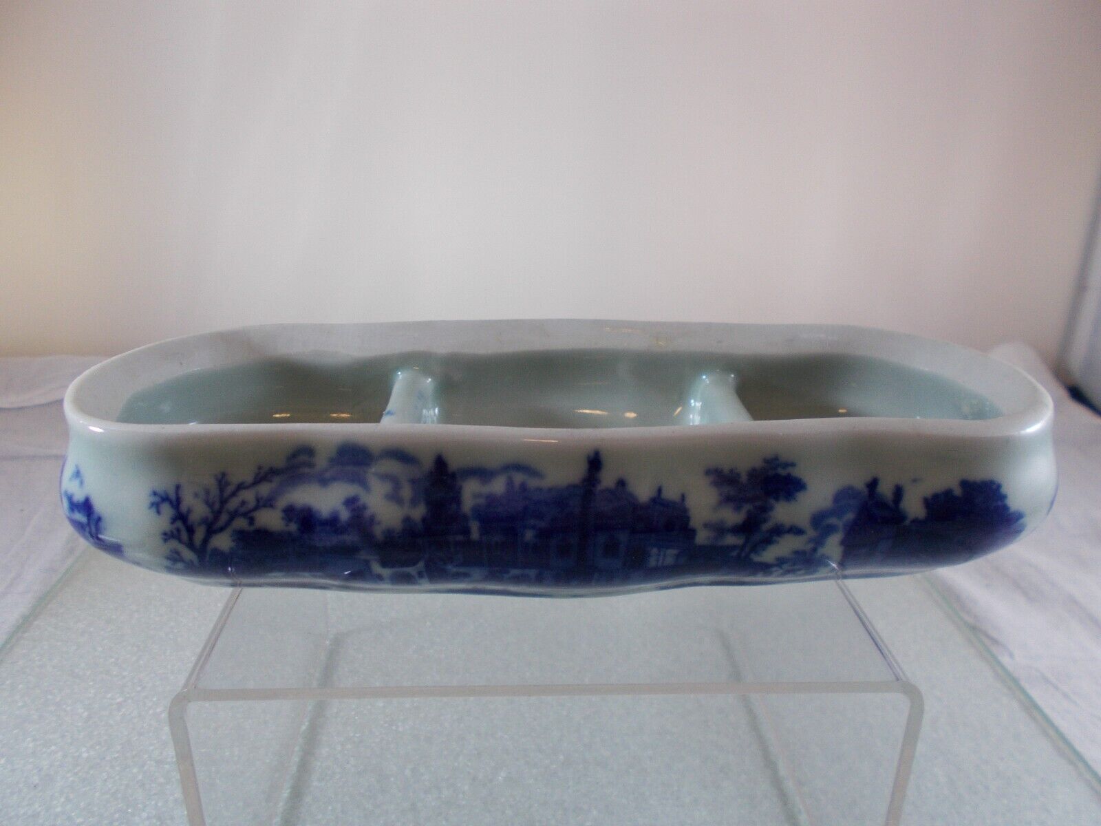 Victorian Flow Blue Ironstone Vanity Dish Tray