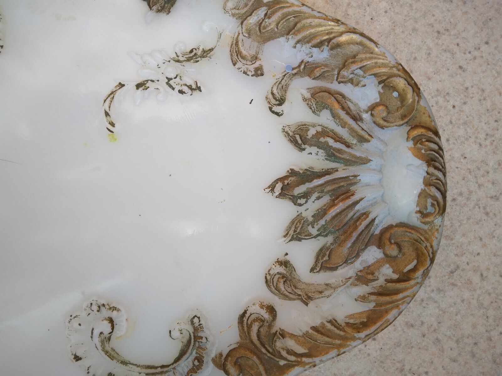 Victorian Milk Glass Tray by Dithridge & Co