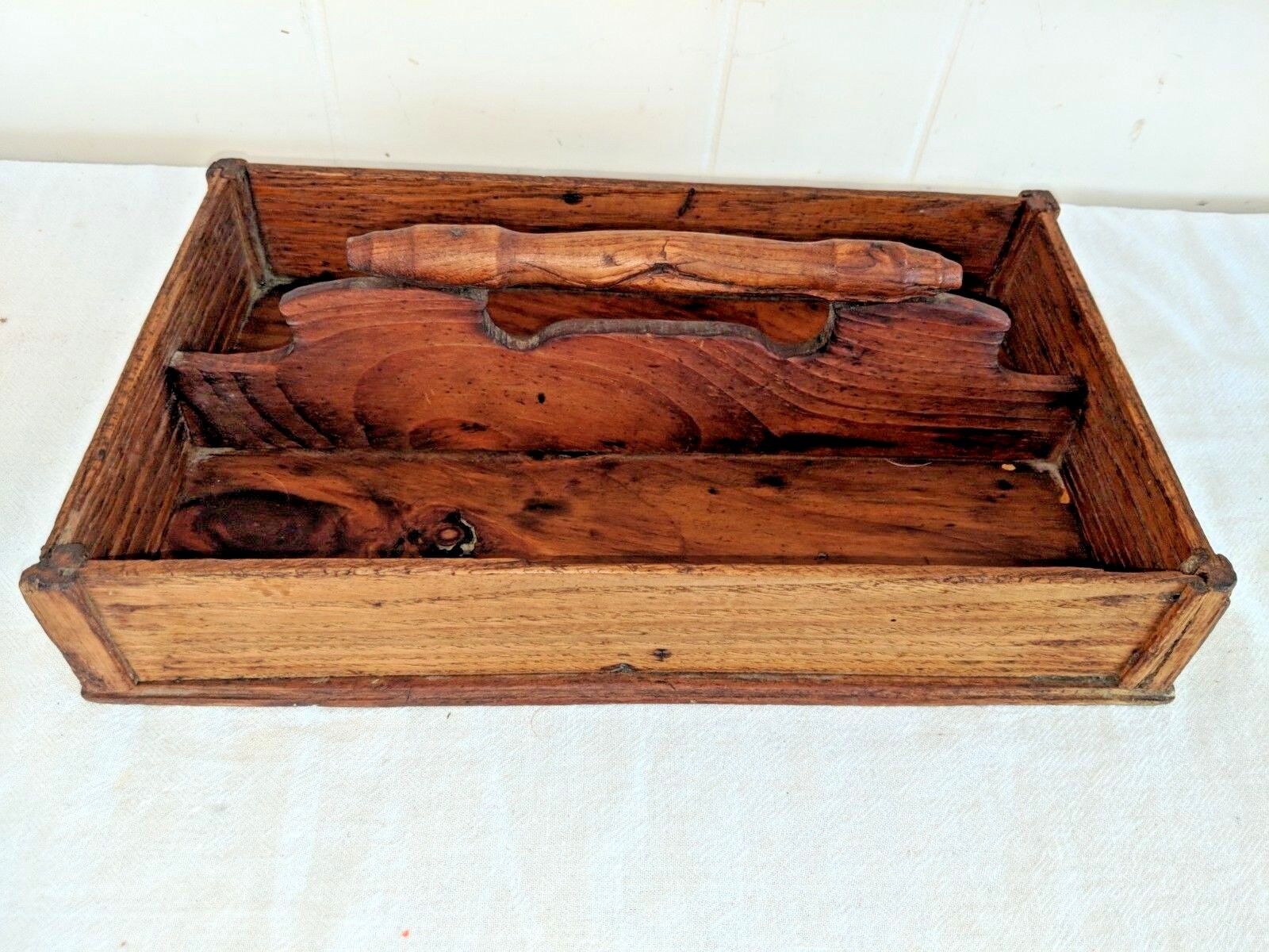 Antique 1800s Divided Cutlery Tray Box