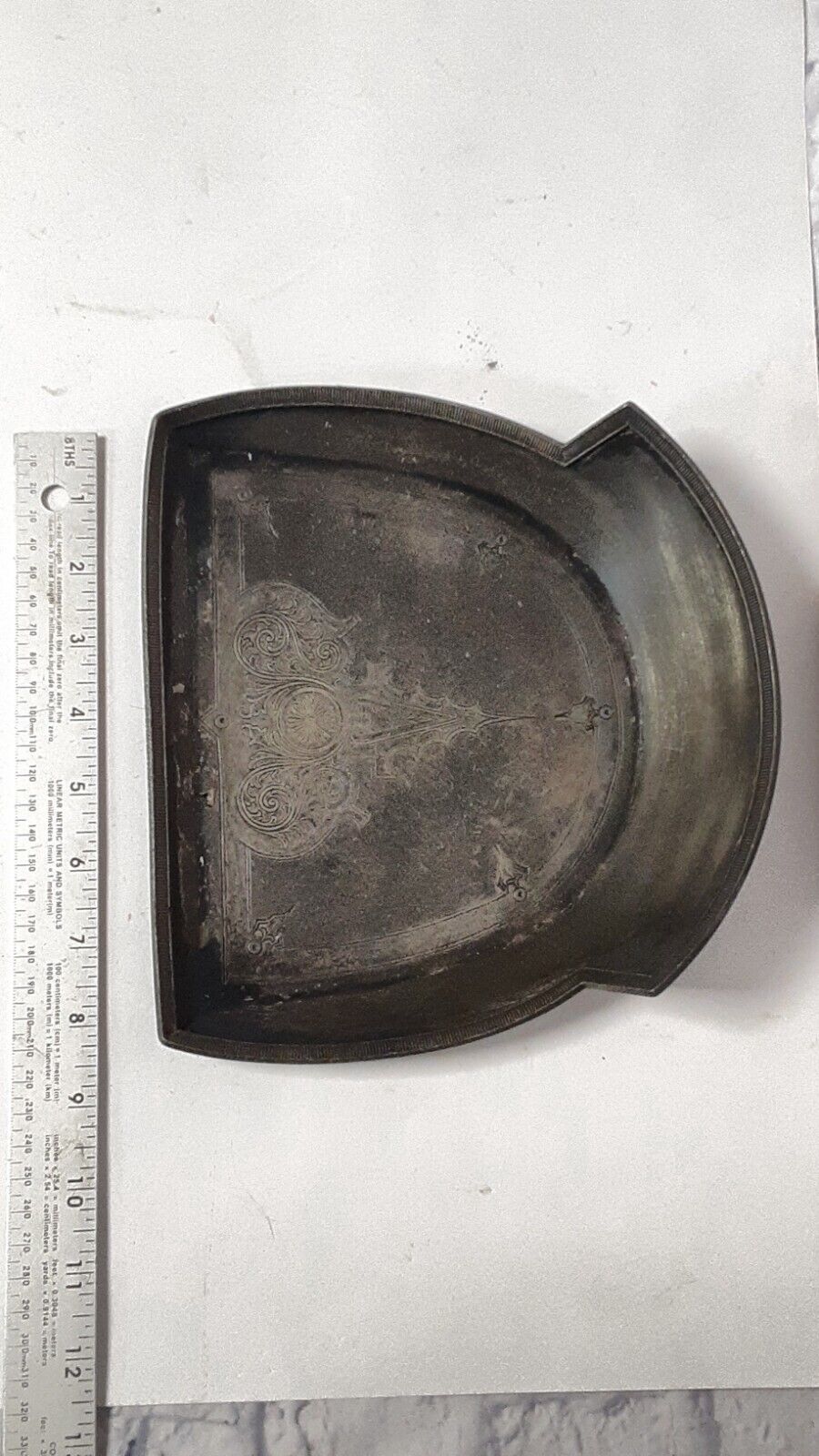 Engraved 1800s Meriden Co Metal Tray