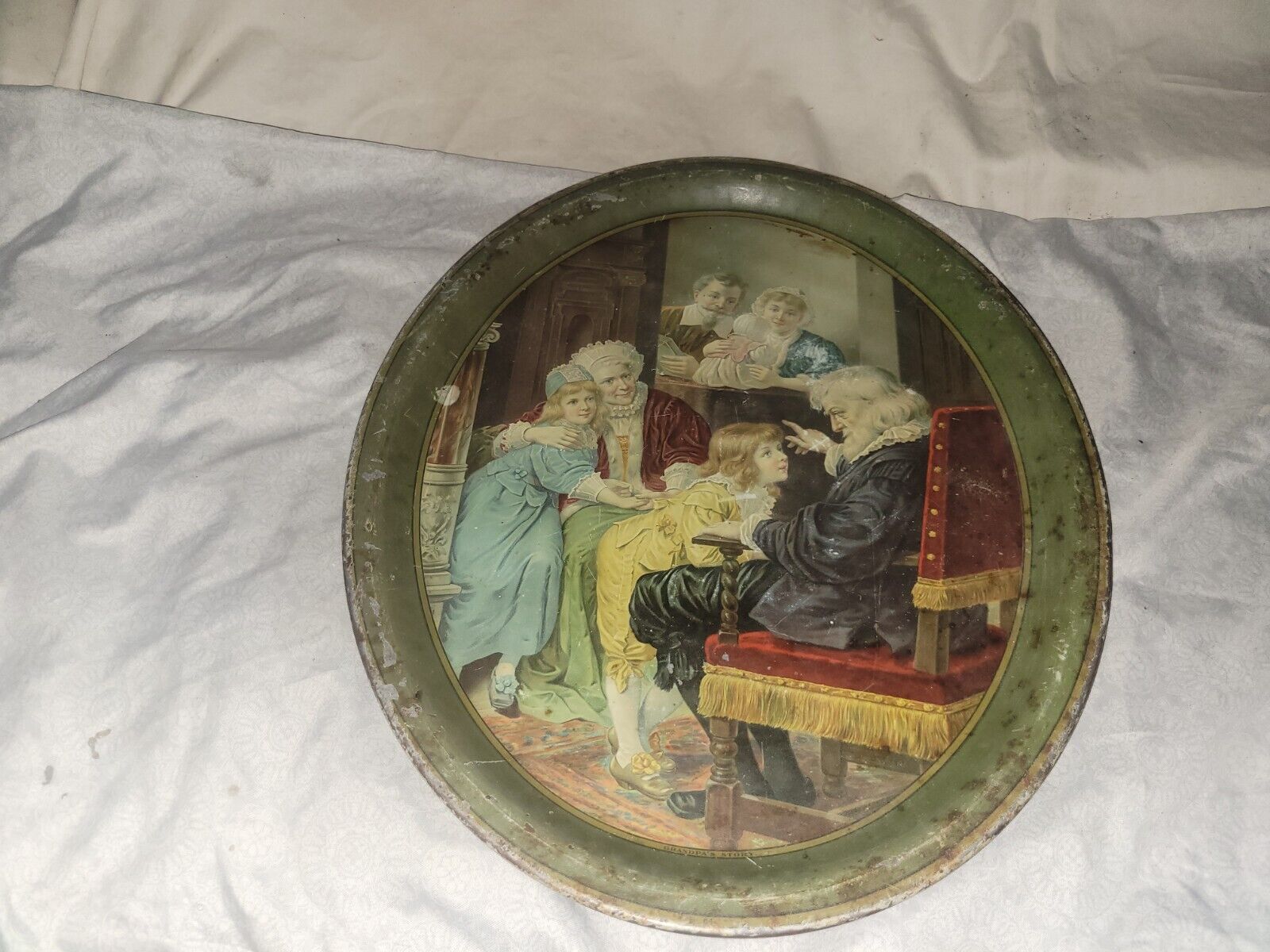 Vintage 1900s Tin Salon Bar Serving Tray
