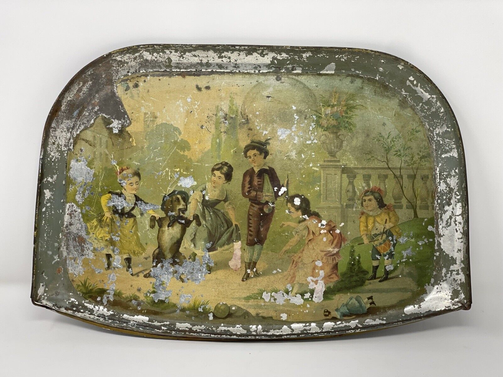 Victorian Children's Tray with Dancing Goat Litho