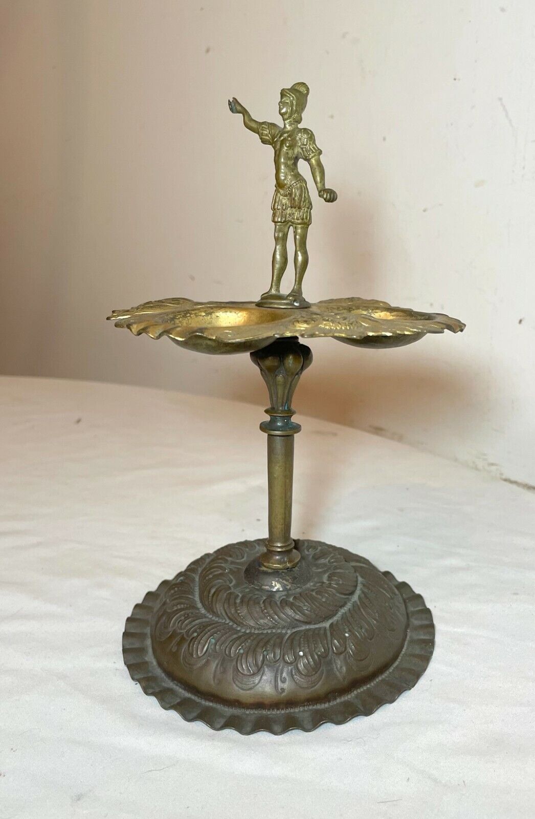 1800s Ornate Brass Bronze Jewelry Tray Dish