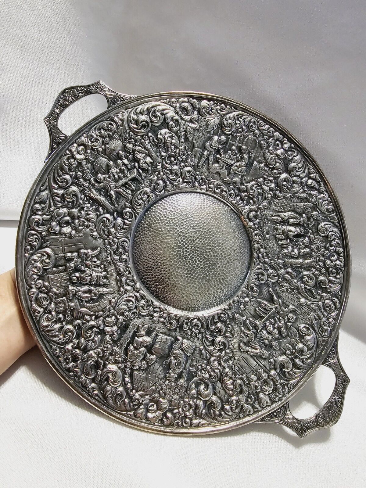 Decorative 1800s Barbour Silverplate Tray