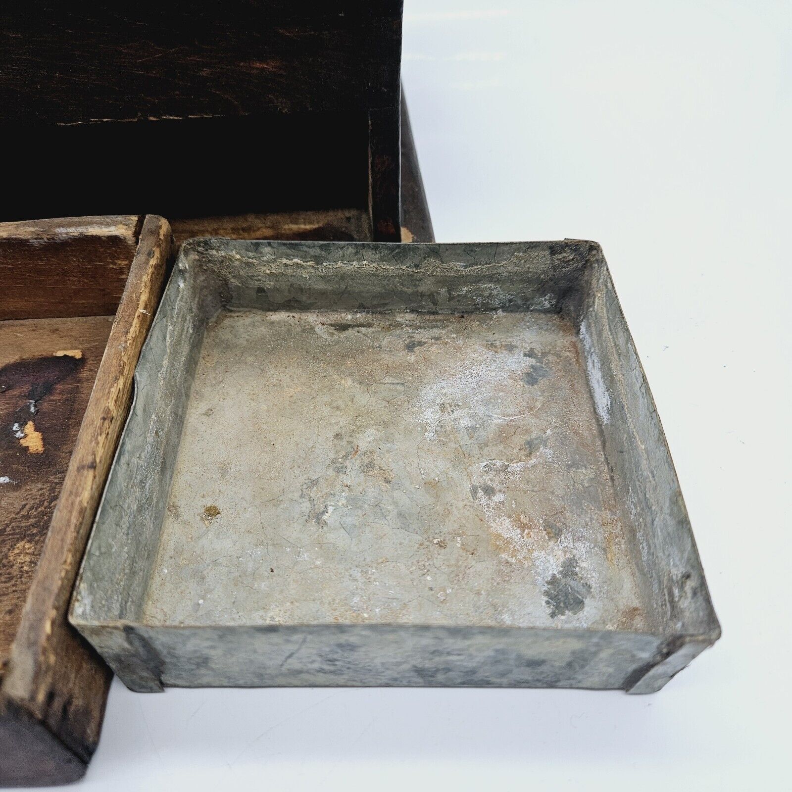 1800s Antique Dovetail Wood Coffee Grinder