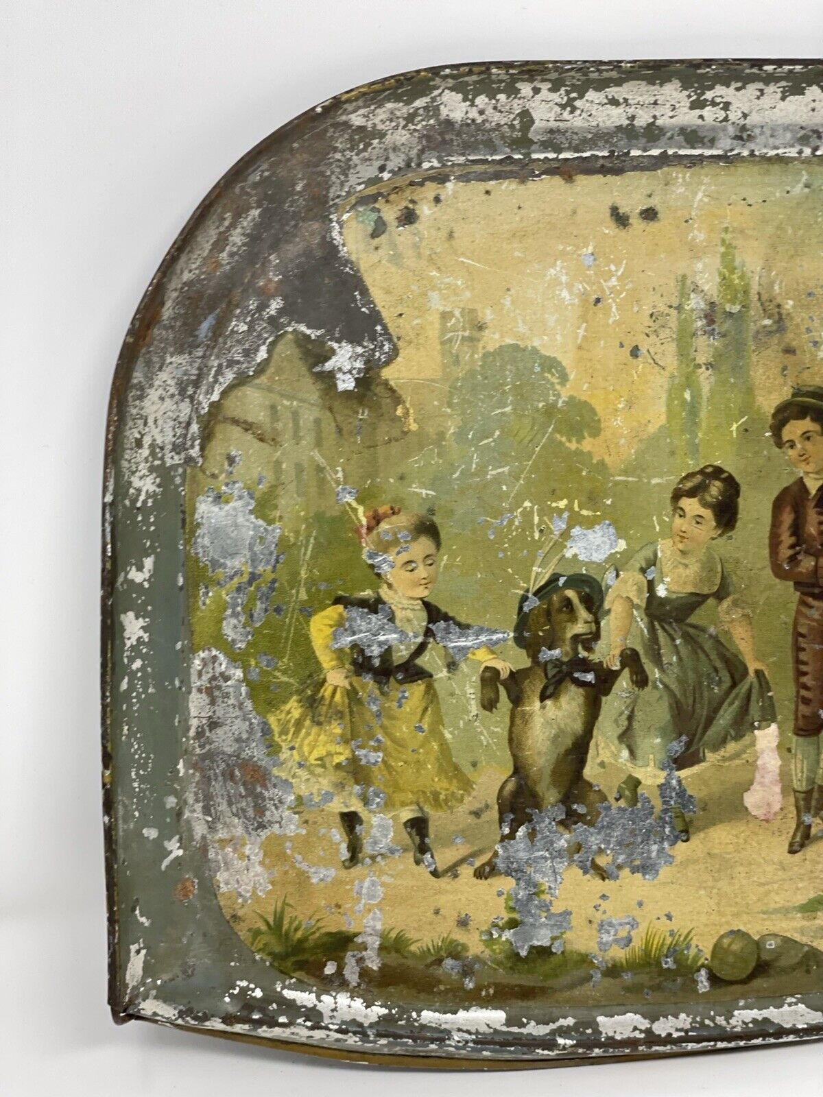 Victorian Children's Tray with Dancing Goat Litho
