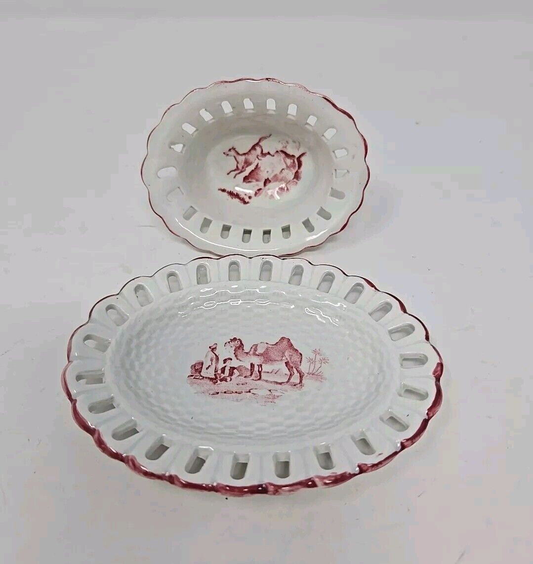 Early 1800s Pearlware Miniature Chestnut Basket
