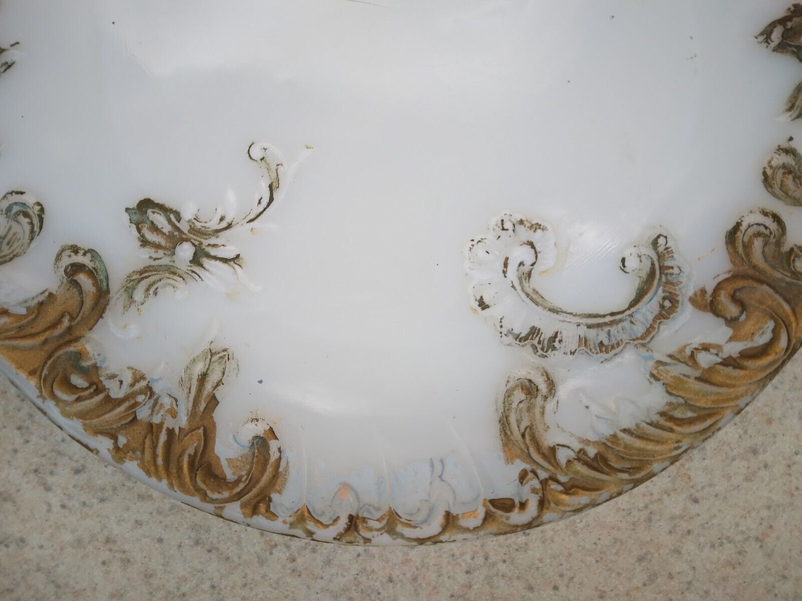 Victorian Milk Glass Tray by Dithridge & Co