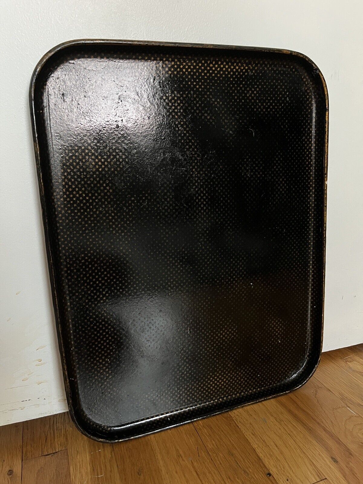 Large 1800s French Empire Black & Gold Tray