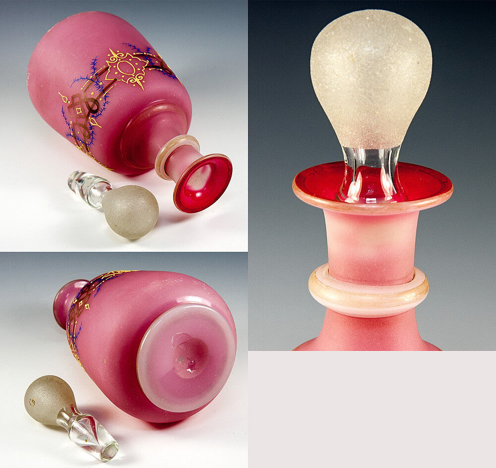 Mid-1800s French Opaline Decanter and Tray