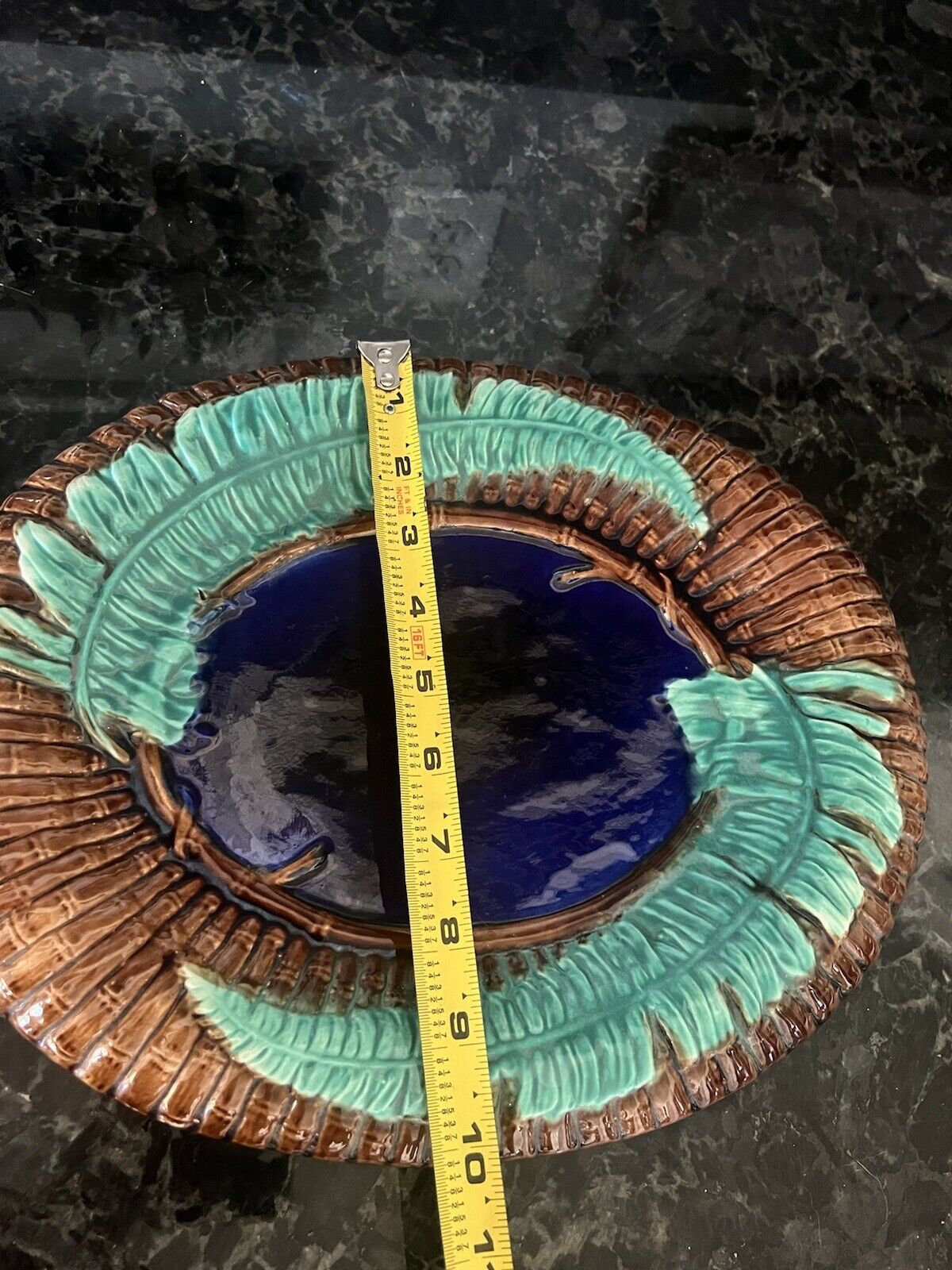 C1800s Majolica Pottery Long Tray Plate