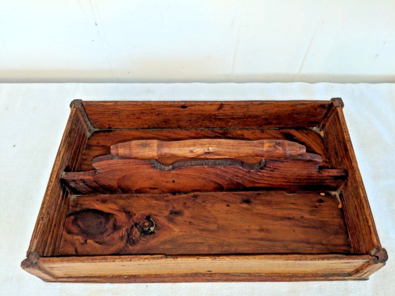 Antique 1800s Divided Cutlery Tray Box