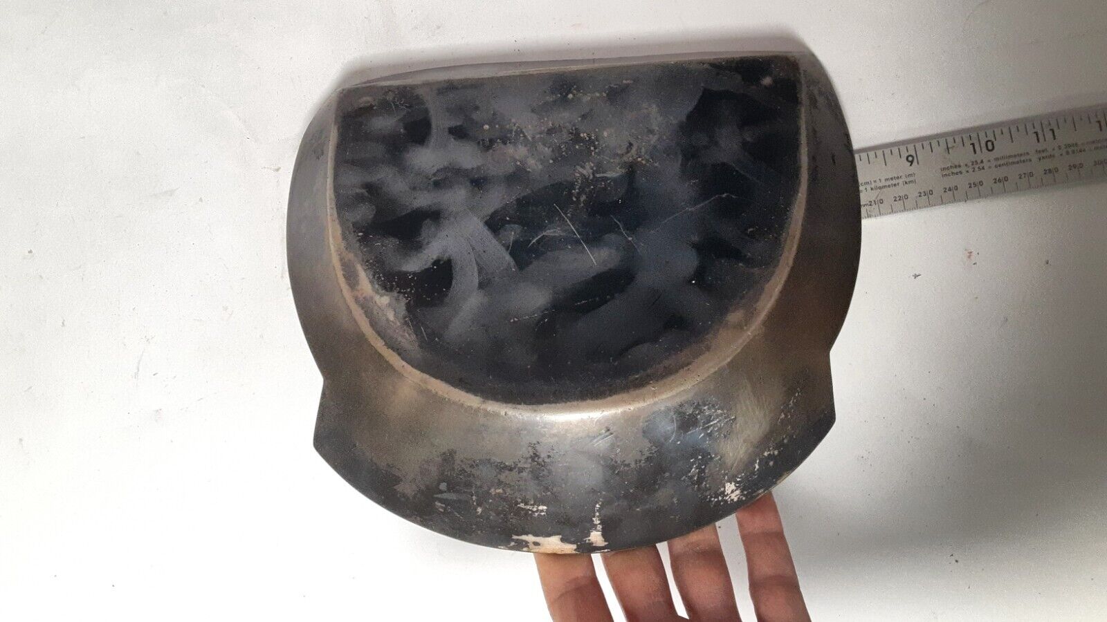 Engraved 1800s Meriden Co Metal Tray