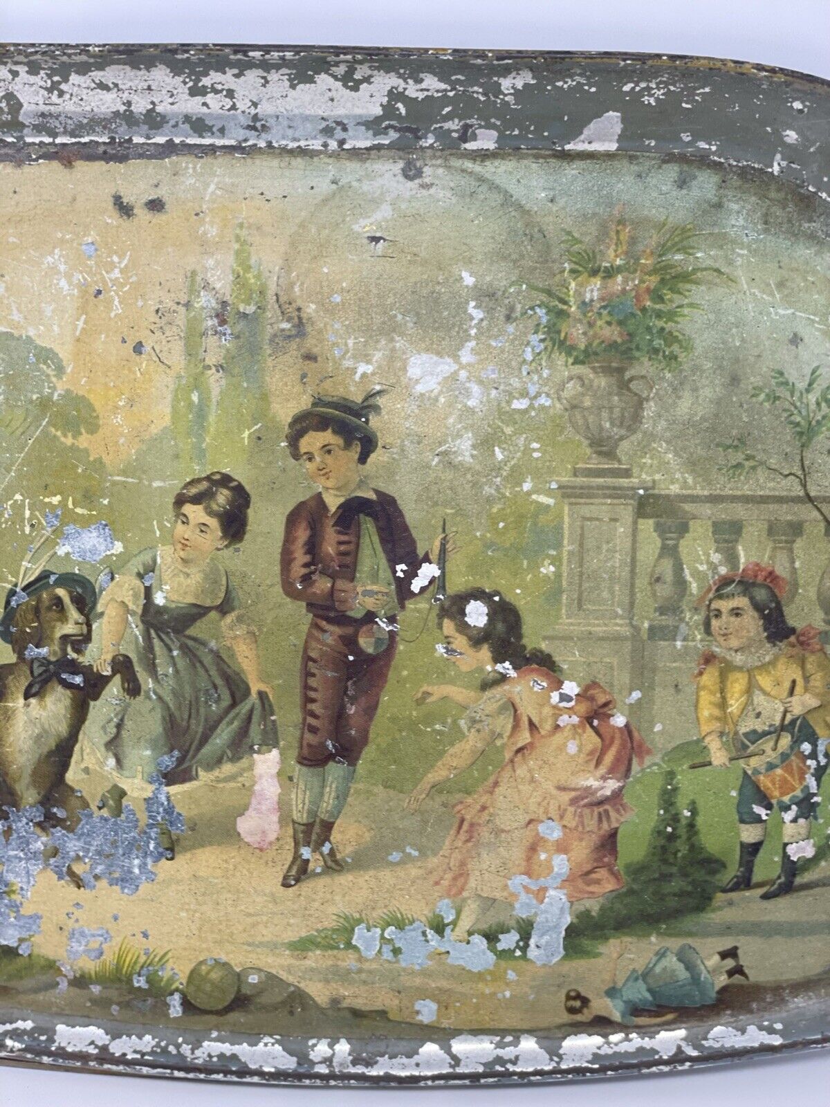 Victorian Children's Tray with Dancing Goat Litho
