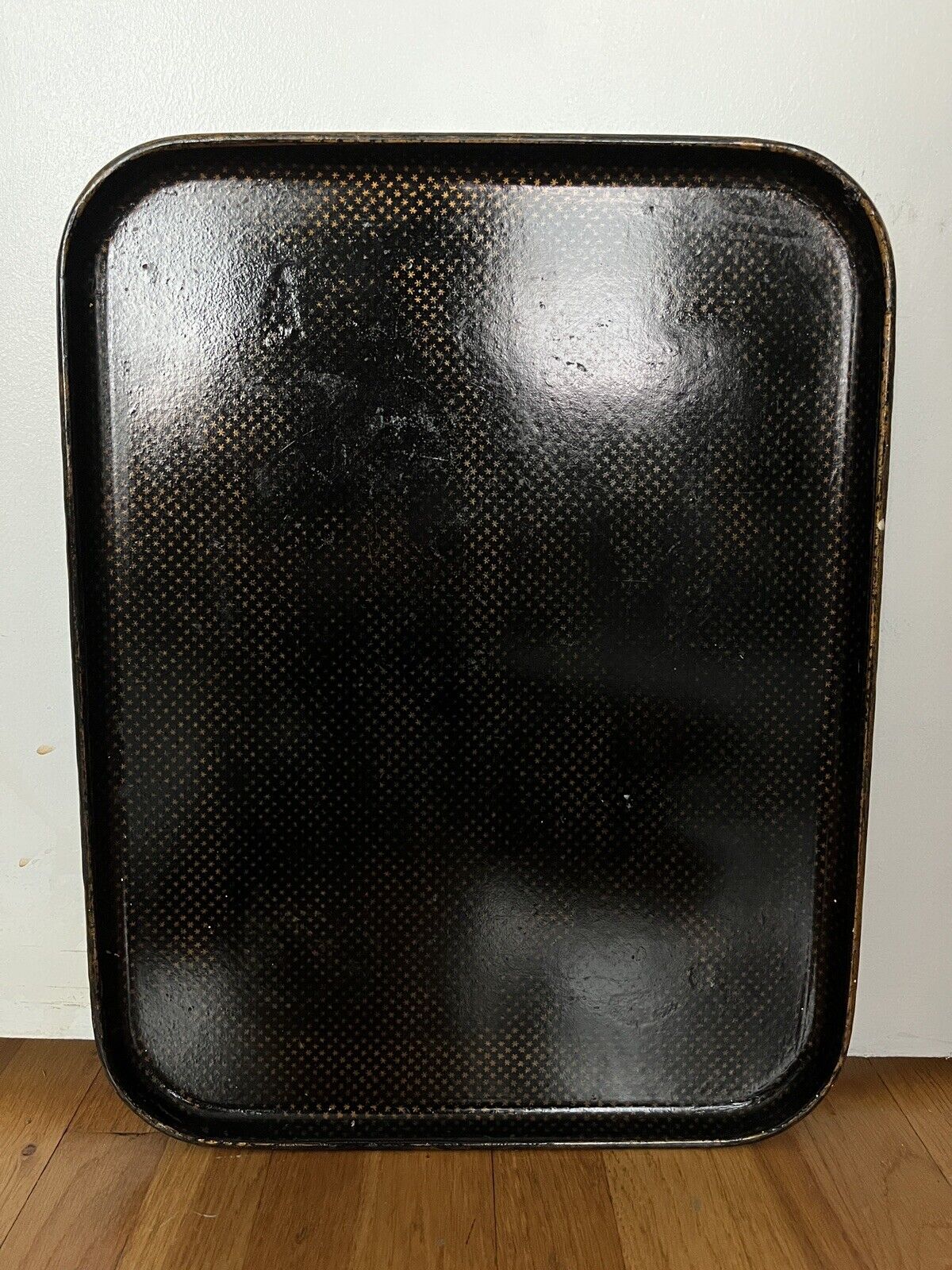 Large 1800s French Empire Black & Gold Tray
