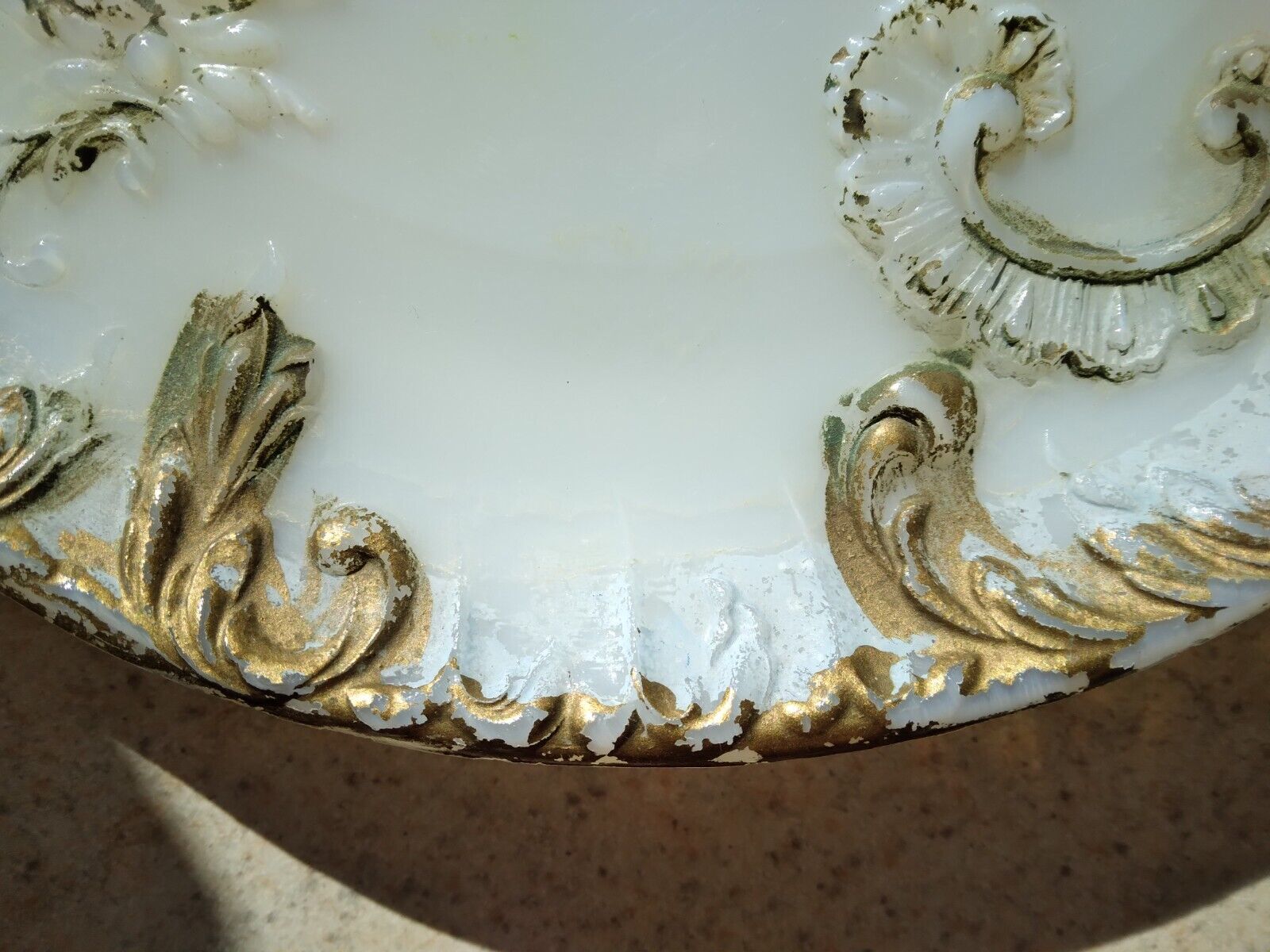 Victorian Milk Glass Tray by Dithridge & Co