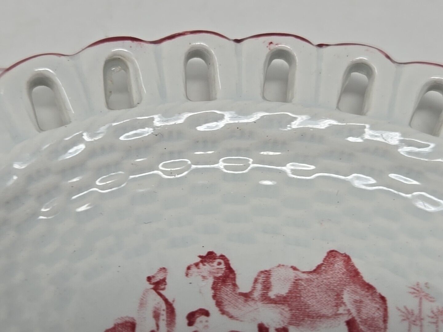 Early 1800s Pearlware Miniature Chestnut Basket