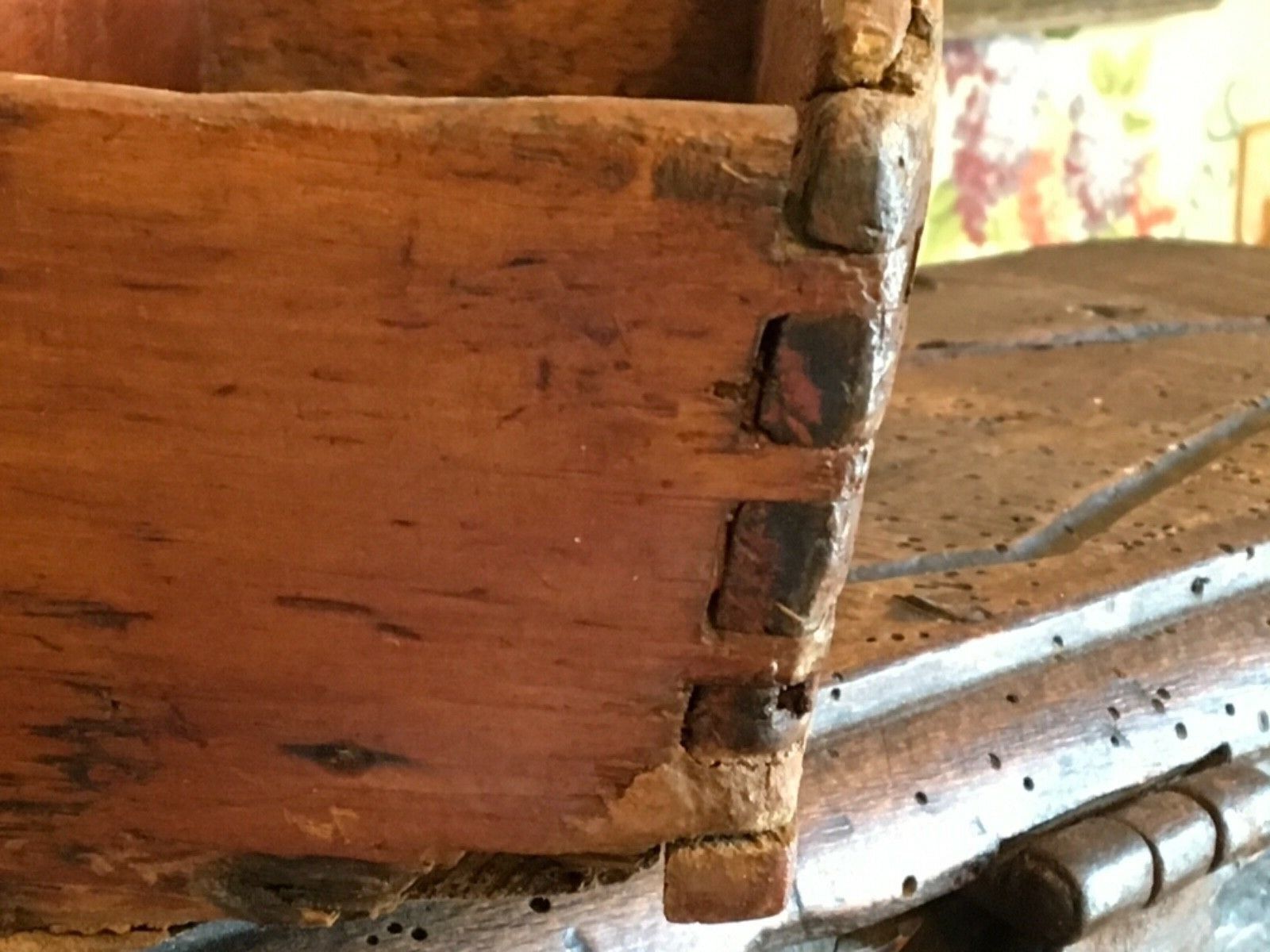 Vintage Handcrafted Wooden Utility Tray from 1800s