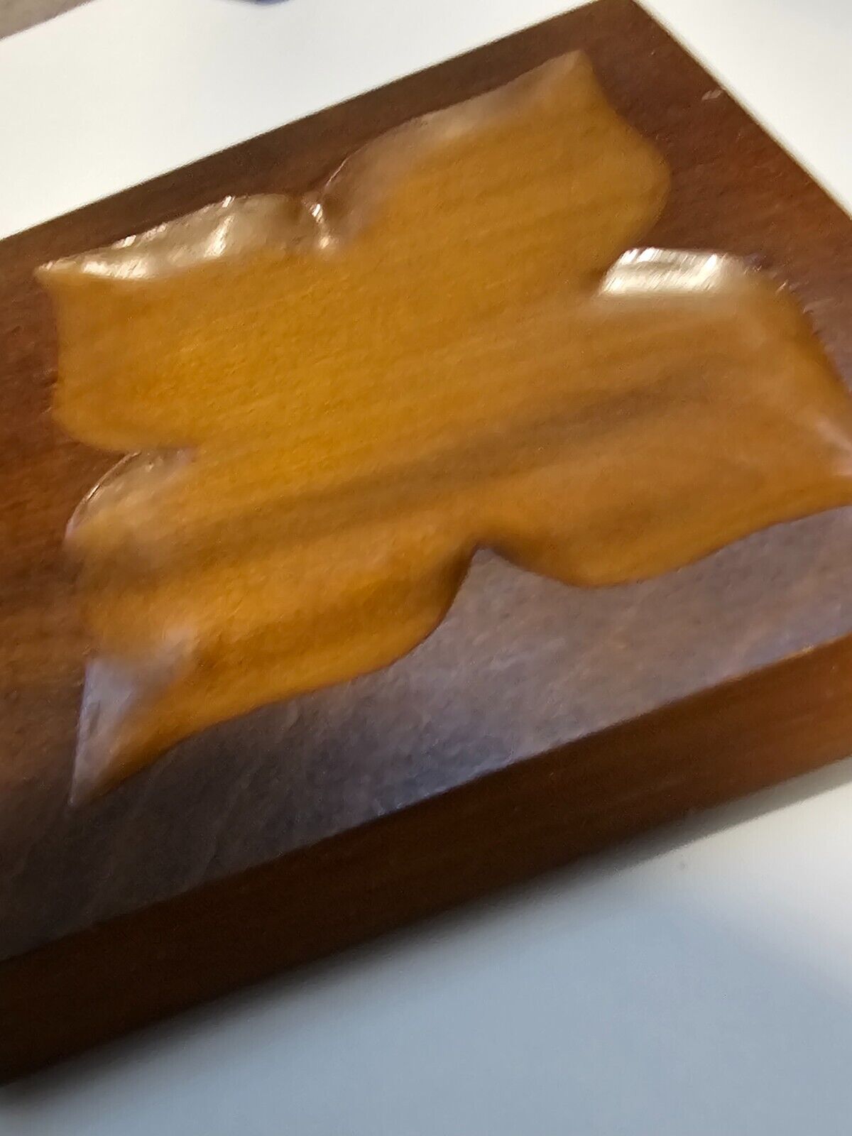 1800s Carved Wood Dresser Tray, Dated 1886