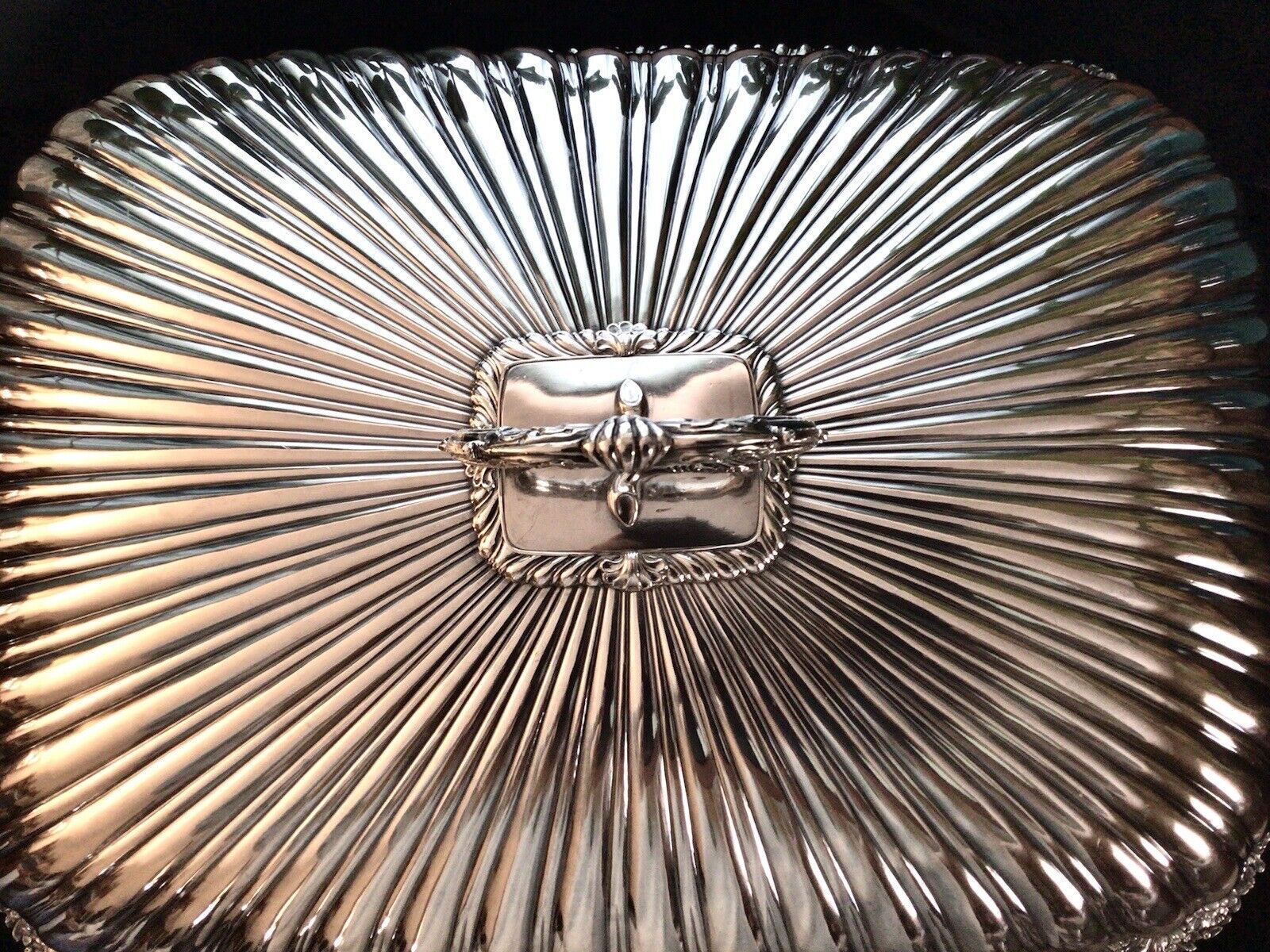 Victorian Silver Plate Turkey Warming Tray & Cover