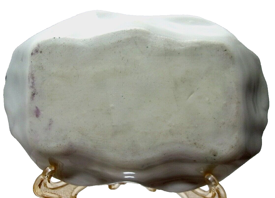 1800s Small Shallow Scalloped Porcelain Pin Tray