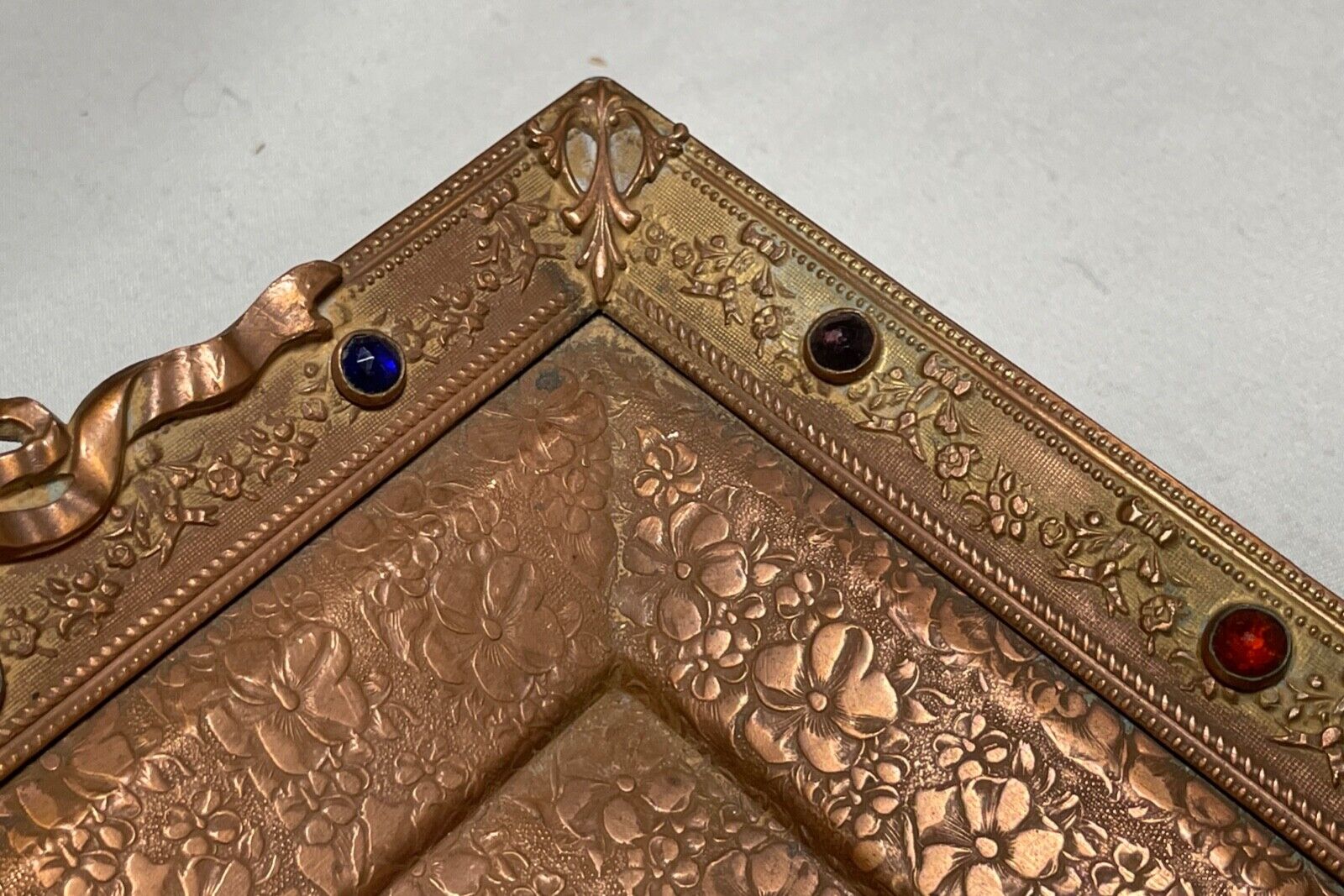 Victorian Jeweled Bronze Dresser Tray, 1800s