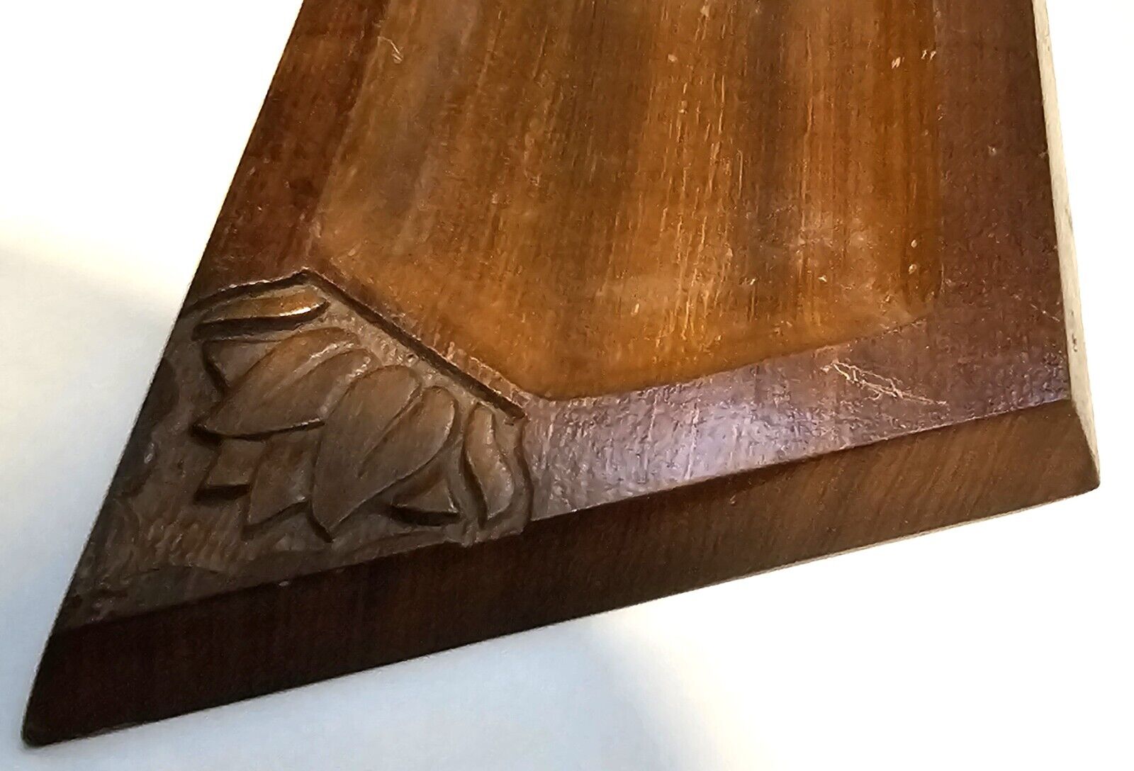 1886 Antique Carved Wood Serving Tray