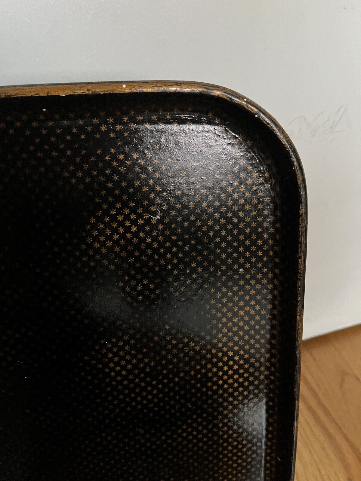 Large 1800s French Empire Black & Gold Tray