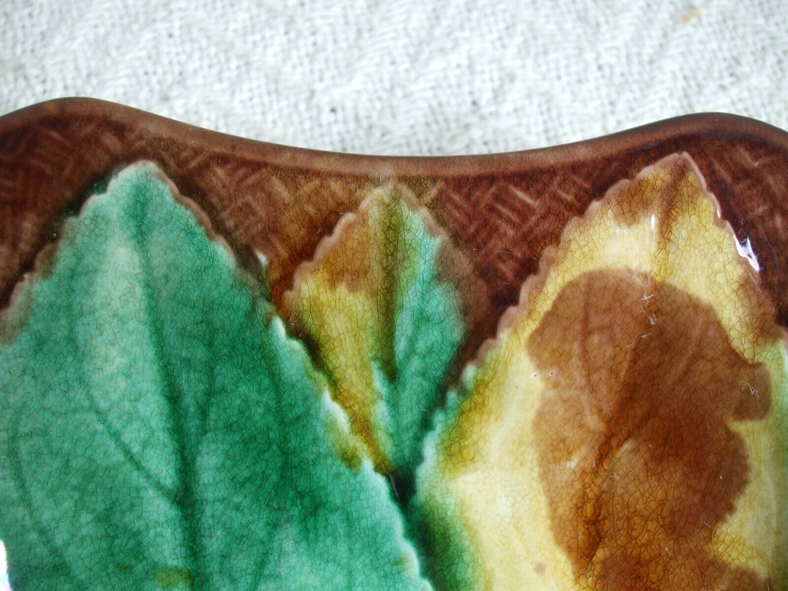 1800s Wedgwood Majolica Foxglove Tray Dish