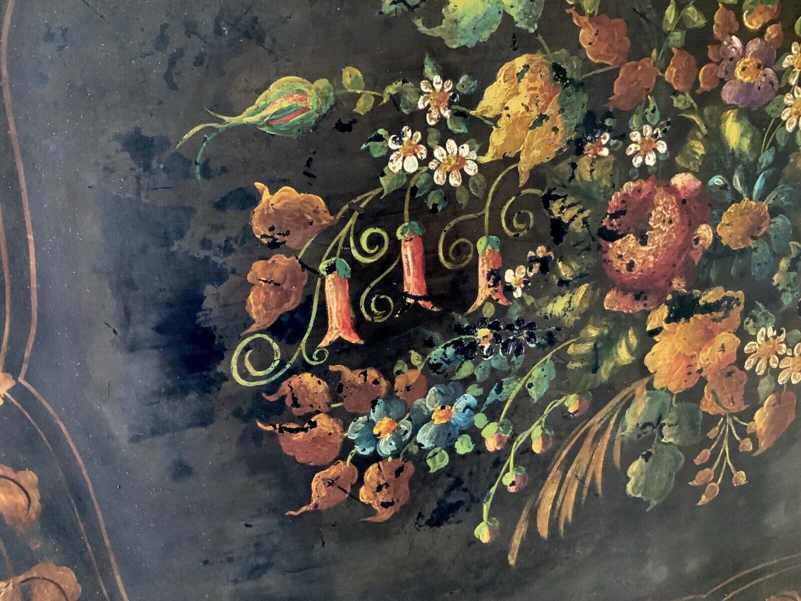 19th Century French Hand-Painted Tole Tray