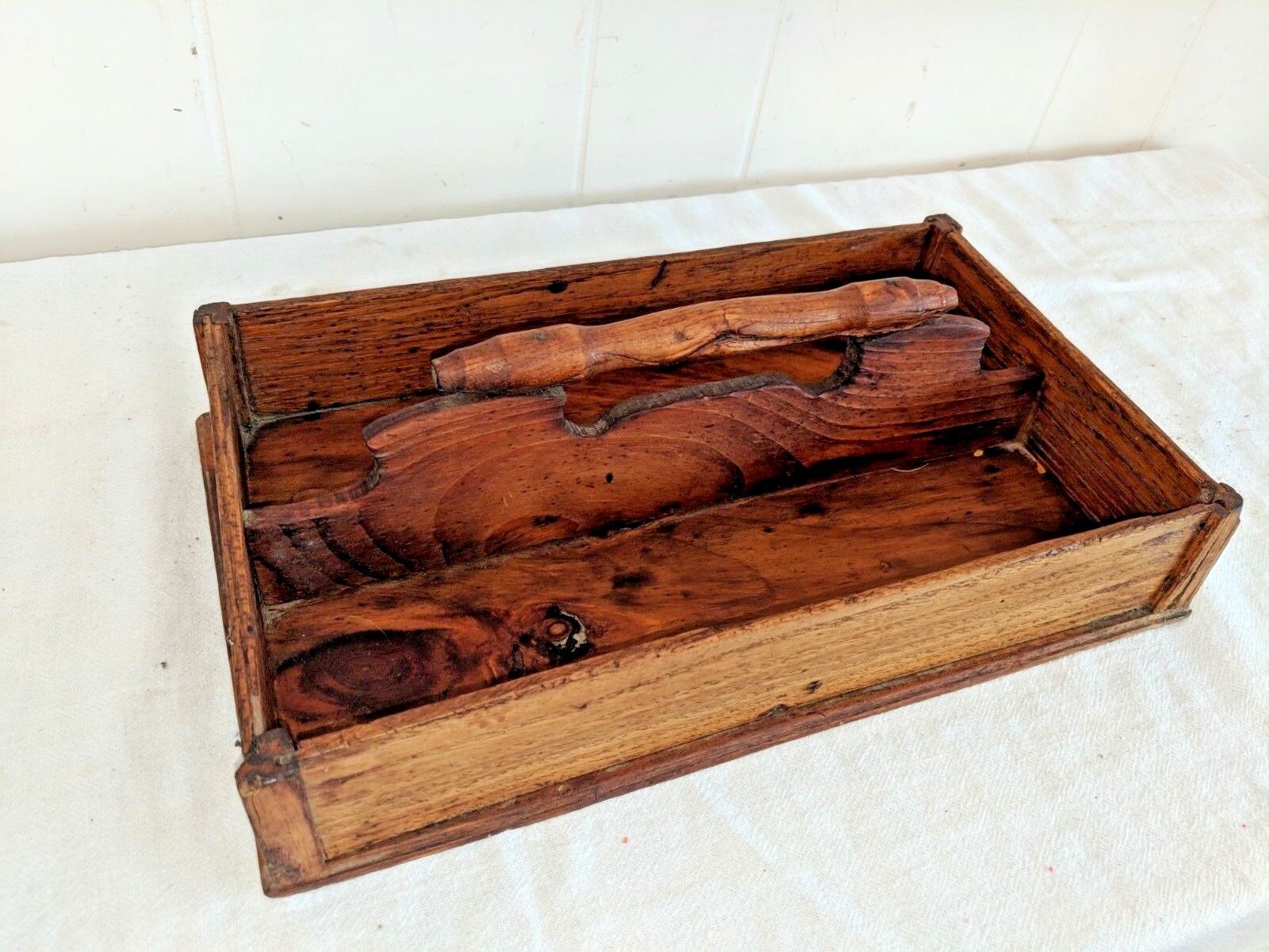 Antique 1800s Divided Cutlery Tray Box