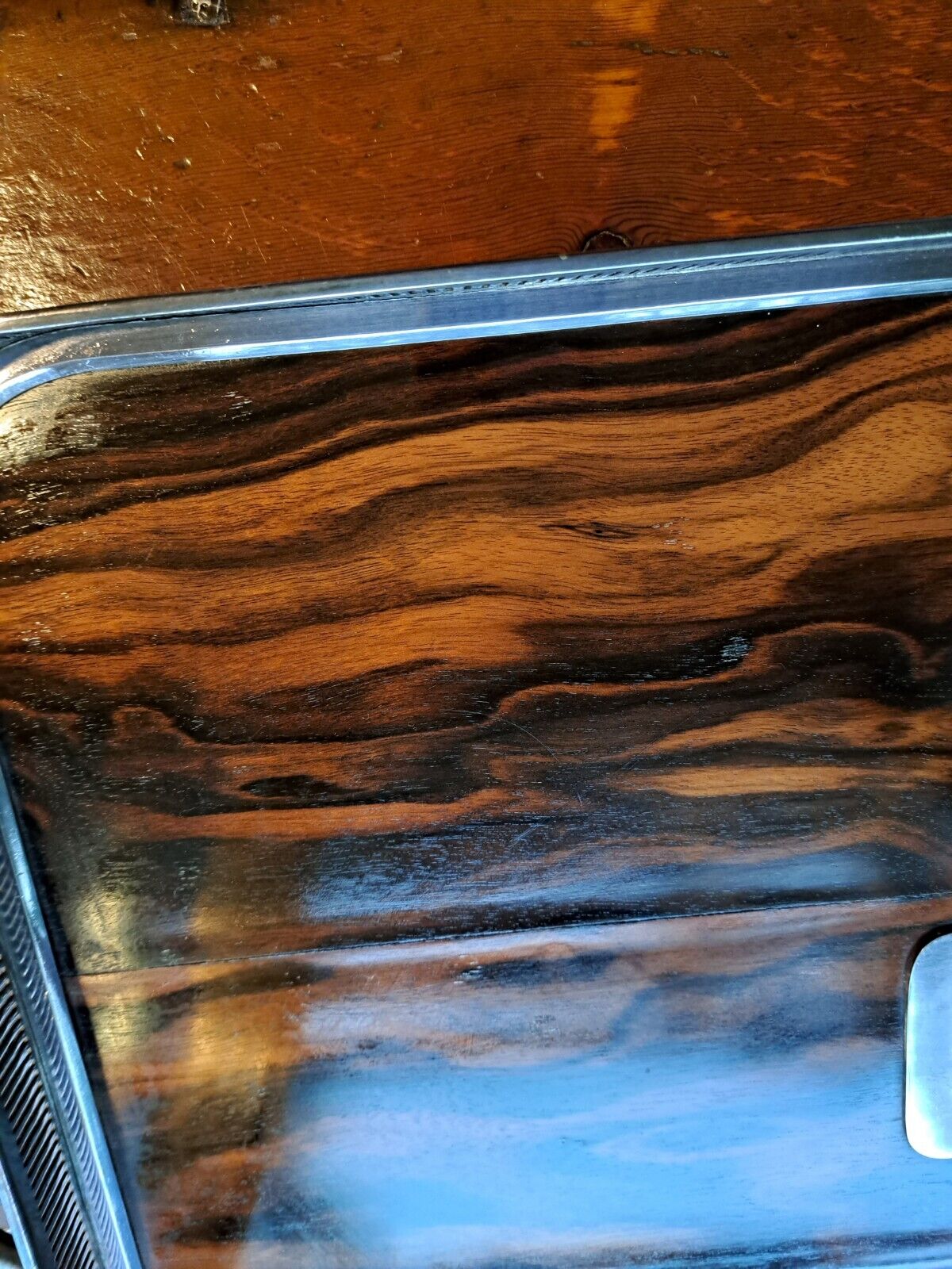 19th Century Mahogany & Silver Large Tea Tray