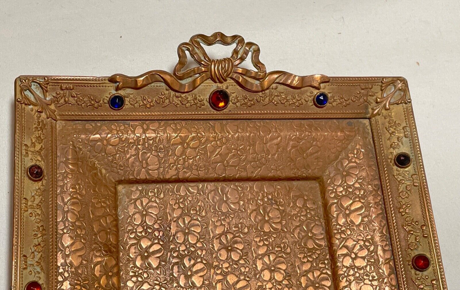 Victorian Jeweled Bronze Dresser Tray, 1800s
