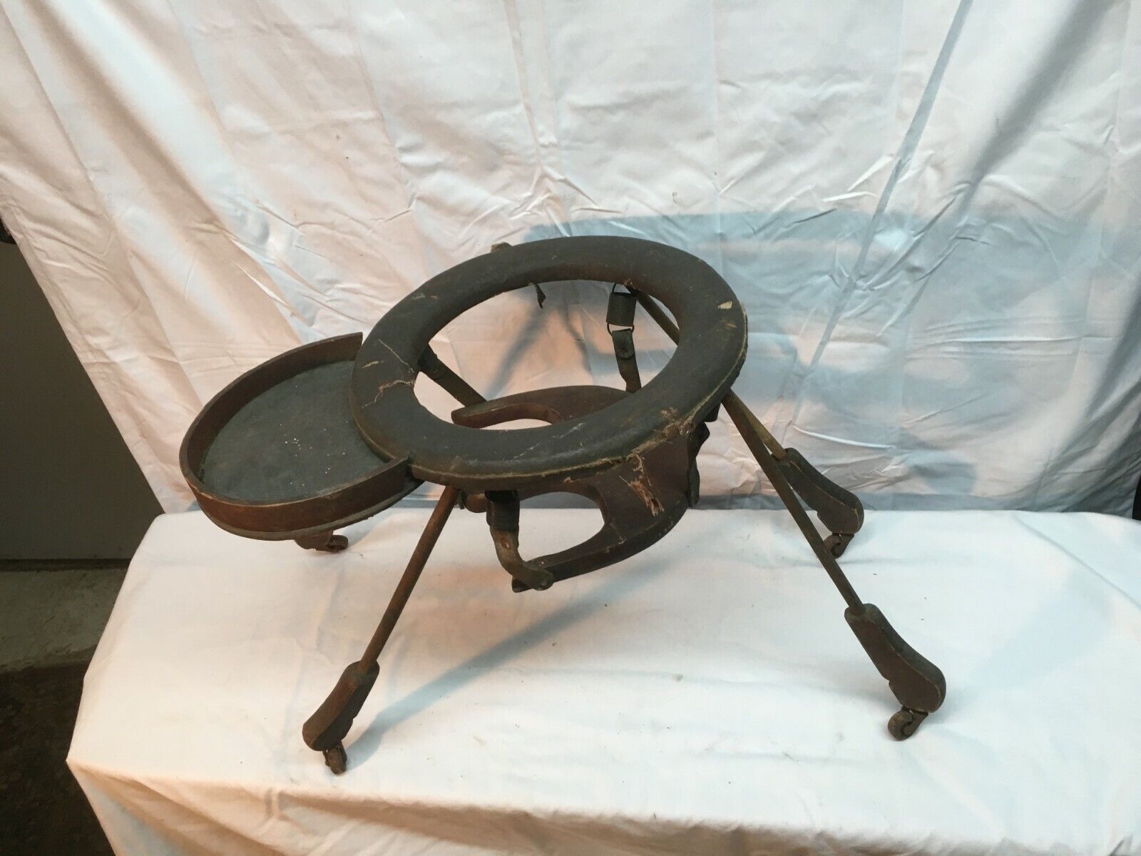 Antique 1800s Wooden Child's Jumper Seat with Tray