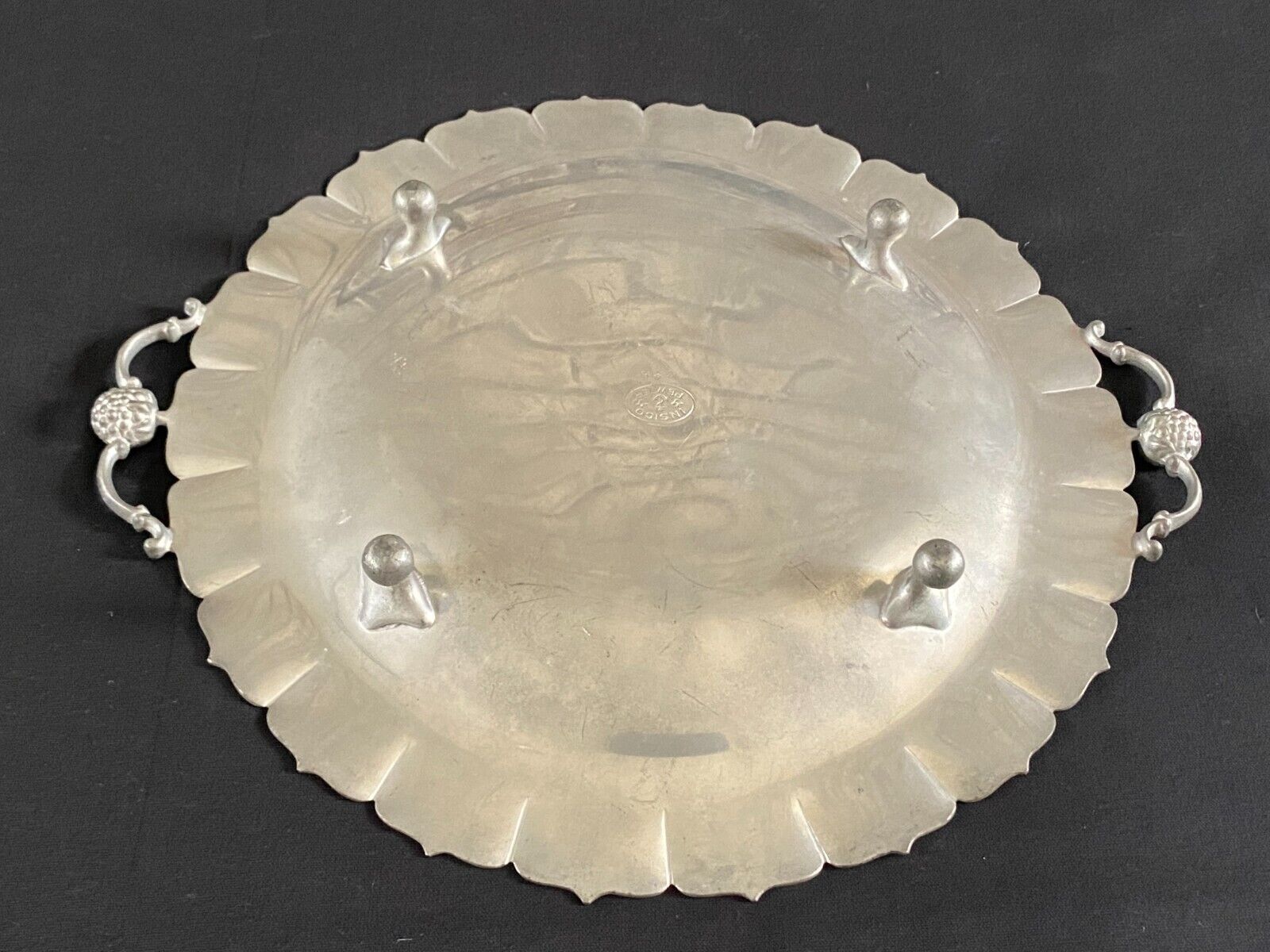 Victorian Insico Pewter Serving Tray for Decor