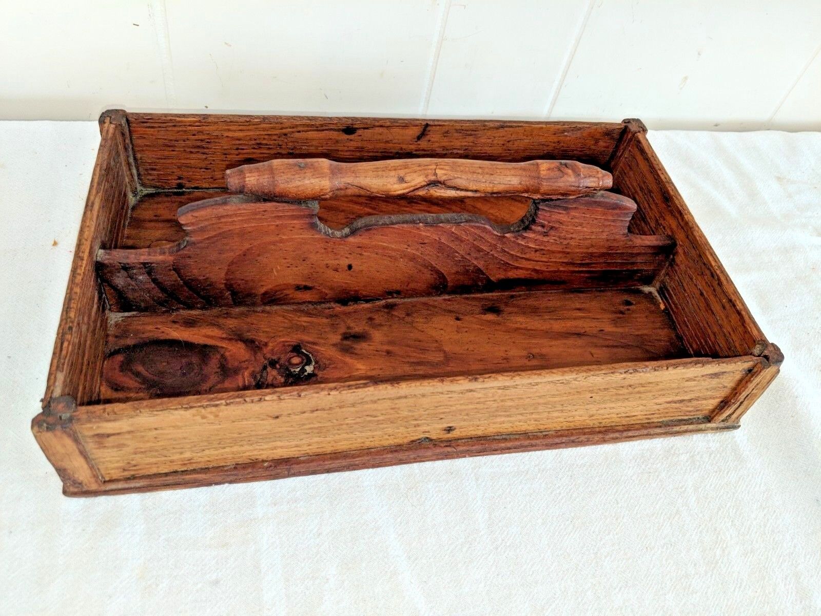 Antique 1800s Divided Cutlery Tray Box